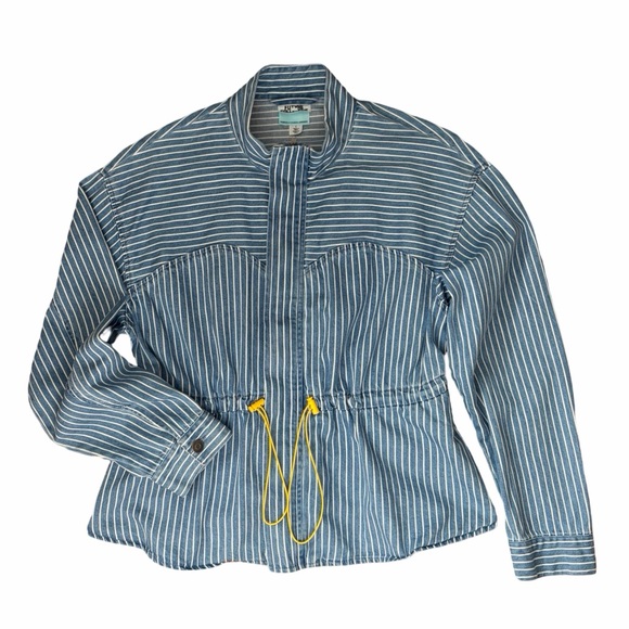 Future Collective | Striped Denim Drawstring Jacket - Picture 6 of 15